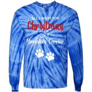 Funny Christmas Yorkshire Terrier Dog Gift Tie-Dye Long Sleeve Shirt