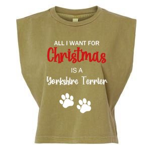 Funny Christmas Yorkshire Terrier Dog Gift Garment-Dyed Women's Muscle Tee