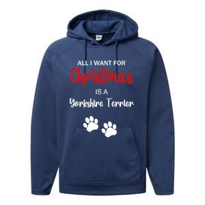 Funny Christmas Yorkshire Terrier Dog Gift Performance Fleece Hoodie