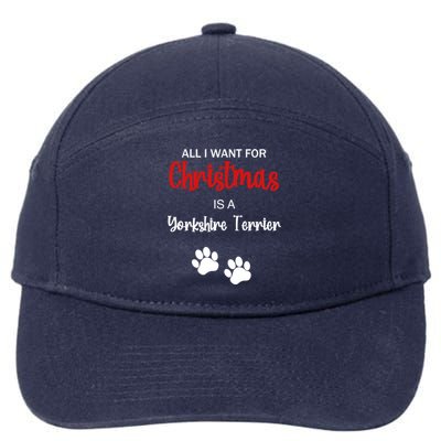 Funny Christmas Yorkshire Terrier Dog Gift 7-Panel Snapback Hat