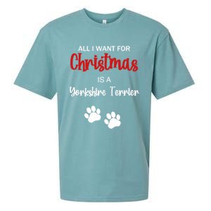 Funny Christmas Yorkshire Terrier Dog Gift Sueded Cloud Jersey T-Shirt