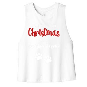 Funny Christmas Yorkshire Terrier Dog Gift Women's Racerback Cropped Tank