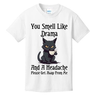 Funny Cat You Smell Like Drama And A Headache Kids T-Shirt