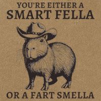 Funny Capybara YouRe Either A Smart Fella Or A Fart Smella Cotton Canvas Backpack