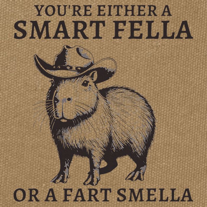 Funny Capybara YouRe Either A Smart Fella Or A Fart Smella Cotton Canvas Backpack