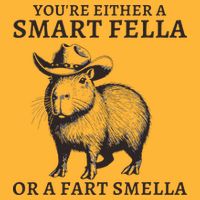 Funny Capybara YouRe Either A Smart Fella Or A Fart Smella Pom Pom 12in Knit Beanie
