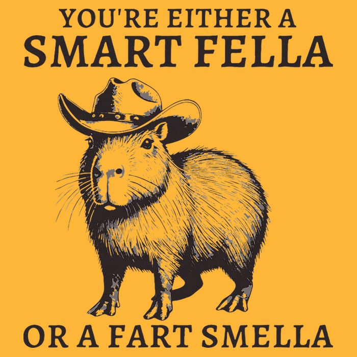 Funny Capybara YouRe Either A Smart Fella Or A Fart Smella Pom Pom 12in Knit Beanie