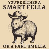 Funny Capybara YouRe Either A Smart Fella Or A Fart Smella Zip Tote Bag