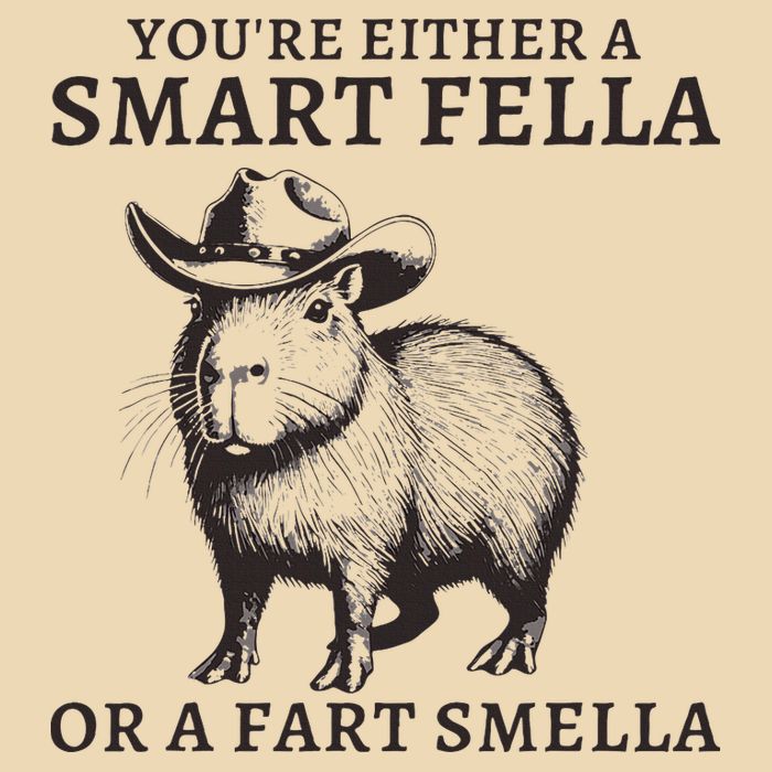 Funny Capybara YouRe Either A Smart Fella Or A Fart Smella Zip Tote Bag