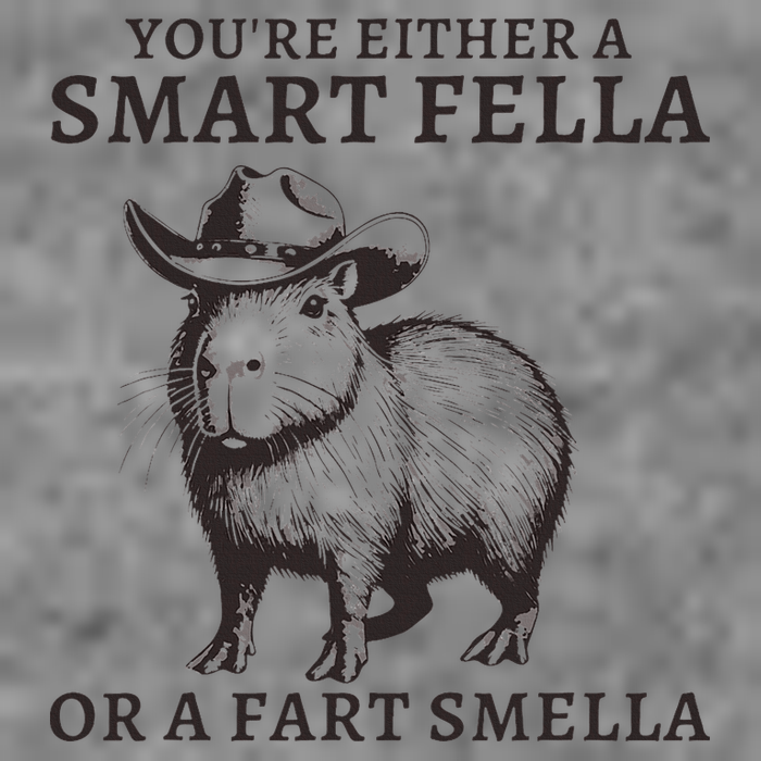 Funny Capybara YouRe Either A Smart Fella Or A Fart Smella 7-Panel Snapback Hat