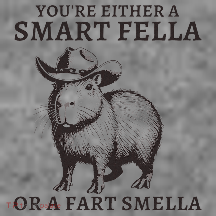 Funny Capybara YouRe Either A Smart Fella Or A Fart Smella Sustainable Beanie