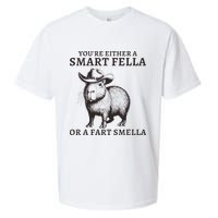 Funny Capybara YouRe Either A Smart Fella Or A Fart Smella Sueded Cloud Jersey T-Shirt