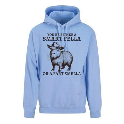 Funny Capybara YouRe Either A Smart Fella Or A Fart Smella Unisex Surf Hoodie