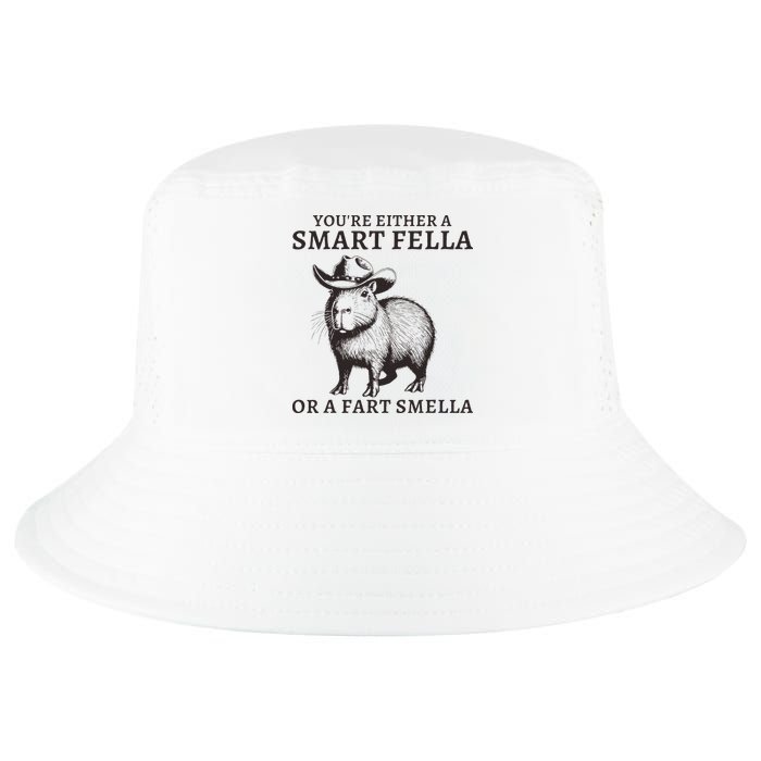 Funny Capybara YouRe Either A Smart Fella Or A Fart Smella Cool Comfort Performance Bucket Hat