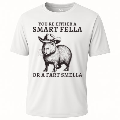 Funny Capybara YouRe Either A Smart Fella Or A Fart Smella Performance Shirt