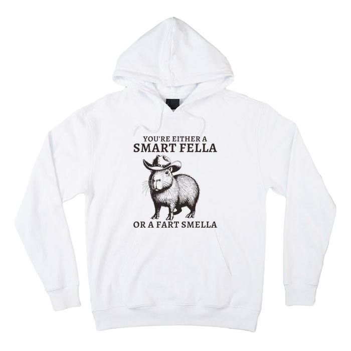 Funny Capybara YouRe Either A Smart Fella Or A Fart Smella Hoodie