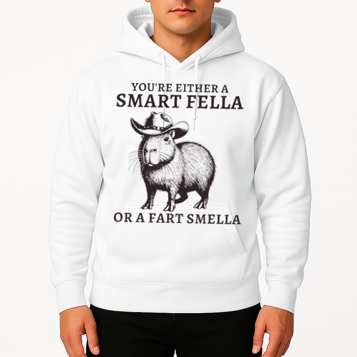 Funny Capybara YouRe Either A Smart Fella Or A Fart Smella Hoodie