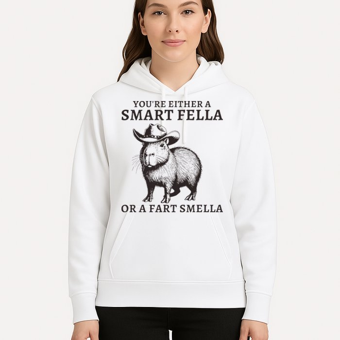 Funny Capybara YouRe Either A Smart Fella Or A Fart Smella Hoodie