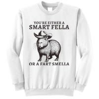 Funny Capybara YouRe Either A Smart Fella Or A Fart Smella Sweatshirt