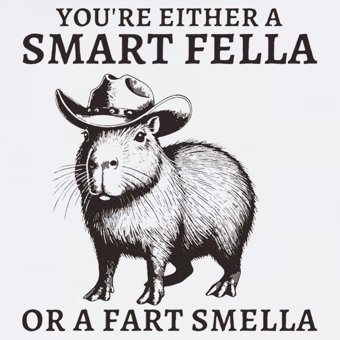 Funny Capybara YouRe Either A Smart Fella Or A Fart Smella Bucket Hat