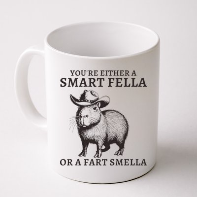 Funny Capybara YouRe Either A Smart Fella Or A Fart Smella Mug