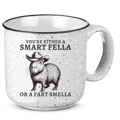 Funny Capybara YouRe Either A Smart Fella Or A Fart Smella 15oz Campfire Ceramic Mug