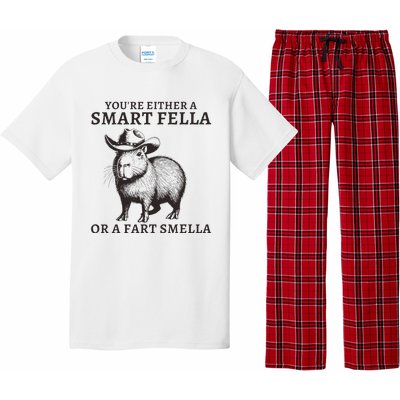 Funny Capybara YouRe Either A Smart Fella Or A Fart Smella Pajama Set