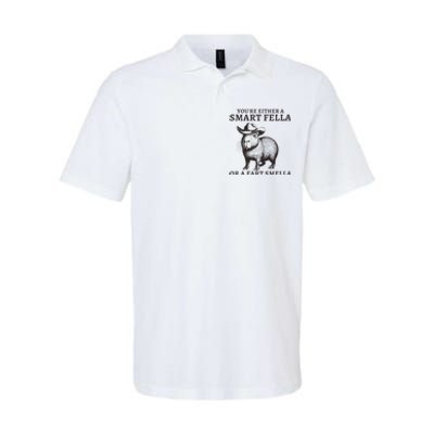 Funny Capybara YouRe Either A Smart Fella Or A Fart Smella Softstyle Adult Sport Polo