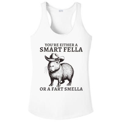 Funny Capybara YouRe Either A Smart Fella Or A Fart Smella Ladies PosiCharge Competitor Racerback Tank