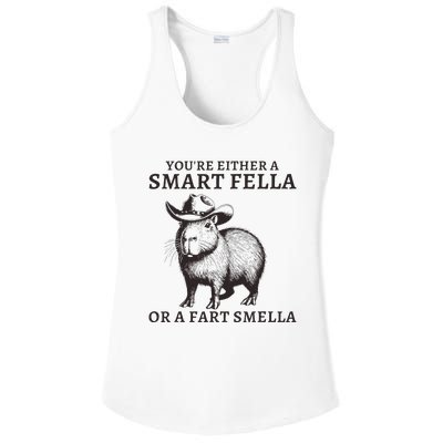 Funny Capybara YouRe Either A Smart Fella Or A Fart Smella Ladies PosiCharge Competitor Racerback Tank