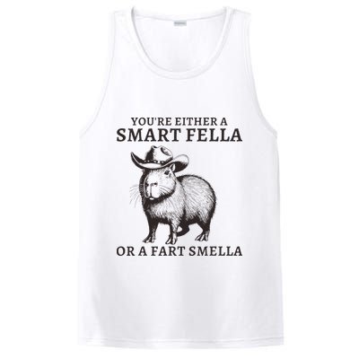 Funny Capybara YouRe Either A Smart Fella Or A Fart Smella PosiCharge Competitor Tank