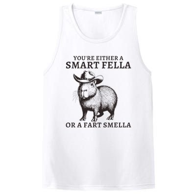 Funny Capybara YouRe Either A Smart Fella Or A Fart Smella PosiCharge Competitor Tank