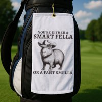 Funny Capybara YouRe Either A Smart Fella Or A Fart Smella Golf Towel