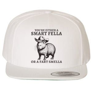 Funny Capybara YouRe Either A Smart Fella Or A Fart Smella Wool Snapback Cap