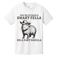Funny Capybara YouRe Either A Smart Fella Or A Fart Smella Kids T-Shirt