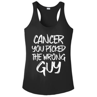 Funny Cancer You Picked The Wrong Guy Fighter Survivor Gift Ladies PosiCharge Competitor Racerback Tank
