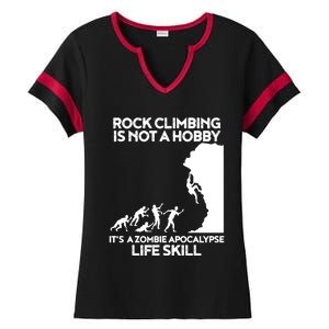 Funny Climbing Zombie Escape Rock Climber Tee Ladies Halftime Notch Neck Tee