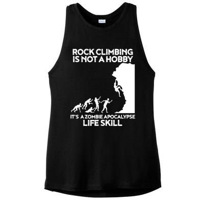 Funny Climbing Zombie Escape Rock Climber Tee Ladies PosiCharge Tri-Blend Wicking Tank