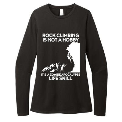 Funny Climbing Zombie Escape Rock Climber Tee Womens CVC Long Sleeve Shirt