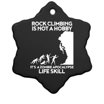 Funny Climbing Zombie Escape Rock Climber Tee Ceramic Star Ornament