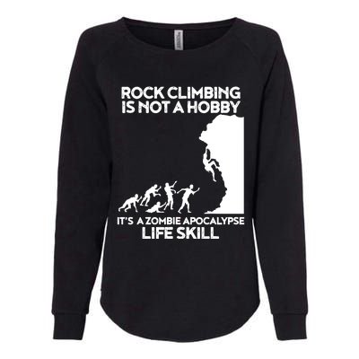 Funny Climbing Zombie Escape Rock Climber Tee Womens California Wash Sweatshirt