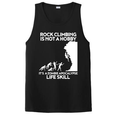 Funny Climbing Zombie Escape Rock Climber Tee PosiCharge Competitor Tank