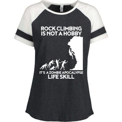 Funny Climbing Zombie Escape Rock Climber Tee Enza Ladies Jersey Colorblock Tee