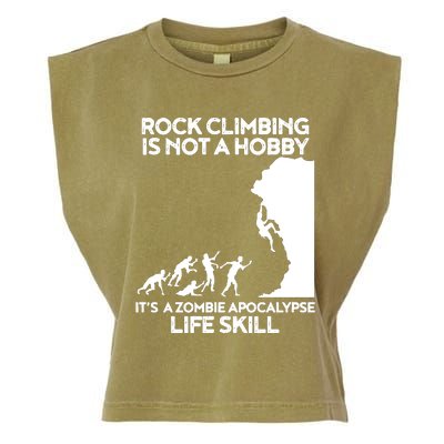 Funny Climbing Zombie Escape Rock Climber Tee Garment-Dyed Women's Muscle Tee