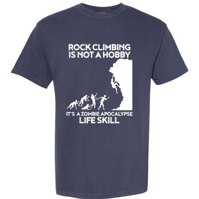 Funny Climbing Zombie Escape Rock Climber Tee Garment-Dyed Heavyweight T-Shirt