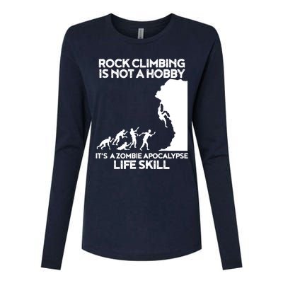 Funny Climbing Zombie Escape Rock Climber Tee Womens Cotton Relaxed Long Sleeve T-Shirt