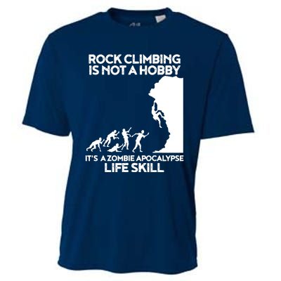 Funny Climbing Zombie Escape Rock Climber Tee Cooling Performance Crew T-Shirt