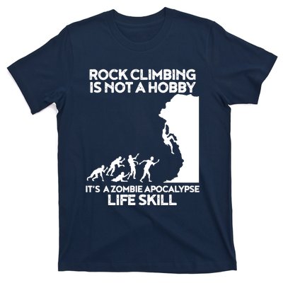 Funny Climbing Zombie Escape Rock Climber Tee T-Shirt