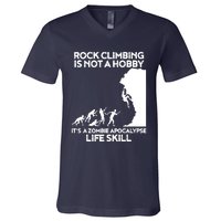 Funny Climbing Zombie Escape Rock Climber Tee V-Neck T-Shirt