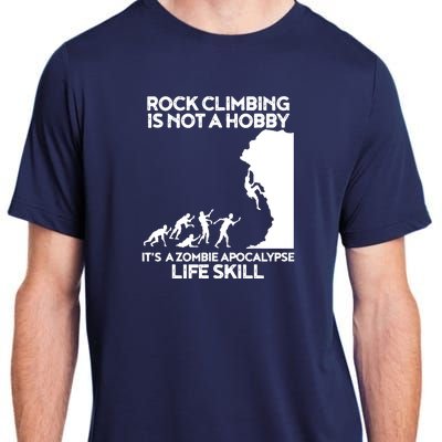 Funny Climbing Zombie Escape Rock Climber Tee Adult ChromaSoft Performance T-Shirt